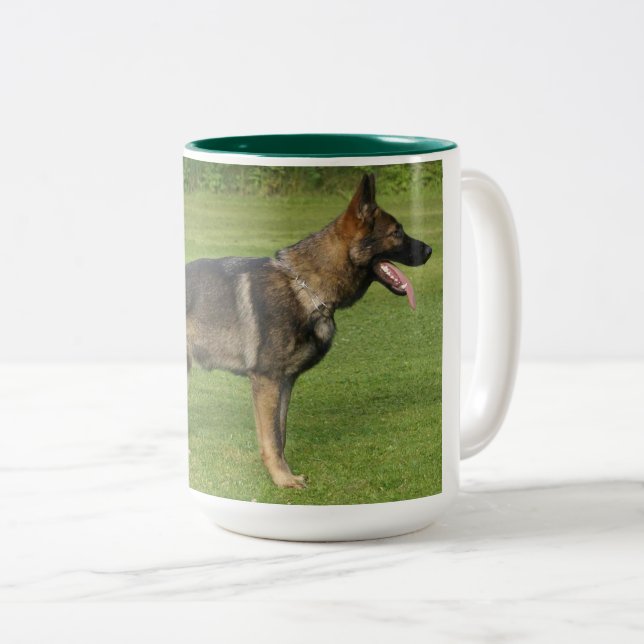 Caneca De Café Em Dois Tons Cheio de german shepherd (Frente Esquerda)