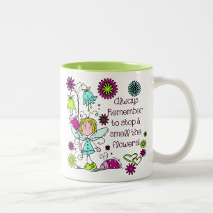 Caneca De Café Em Dois Tons Cheira as Flores