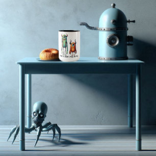 Caneca De Café Em Dois Tons Cheire nossos amigos monstros de pés personalizado