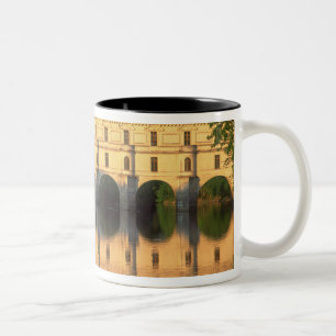 Caneca De Café Em Dois Tons Chenonceau Chateau, Rio Cher, Loir-et-Cher,