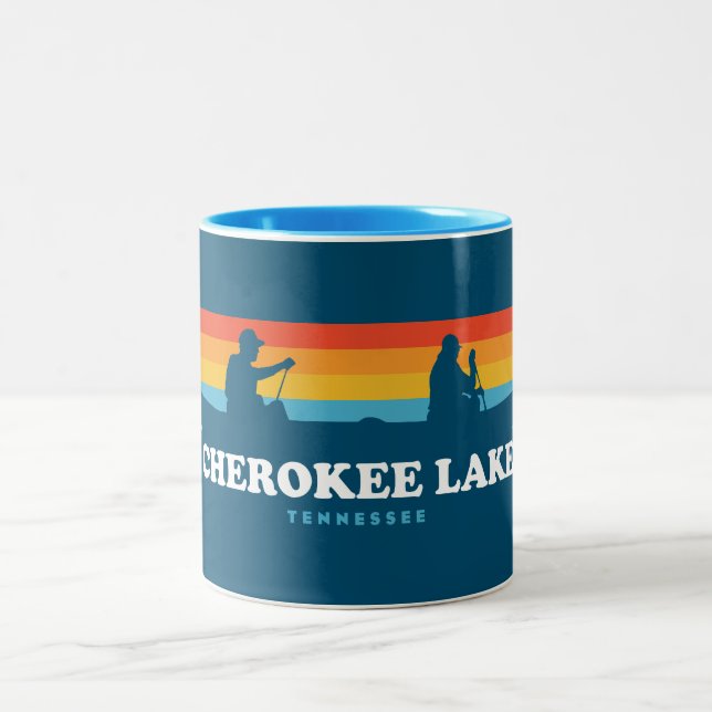 Caneca De Café Em Dois Tons Cherokee Lake Tennessee Canoe (Centro)