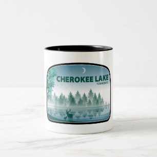 Caneca De Café Em Dois Tons Cherokee Lake Tennessee Deer