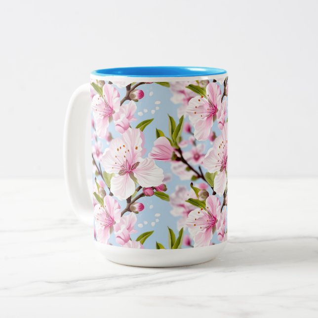 Caneca De Café Em Dois Tons    Cherry Blossom (Frente Esquerda)