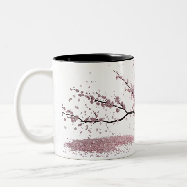 Caneca De Café Em Dois Tons Cherry Blossom Harmony - Elegante (Esquerda)