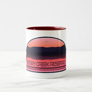 Caneca De Café Em Dois Tons Cherry Creek Reservoir Colorado Red Sunrise