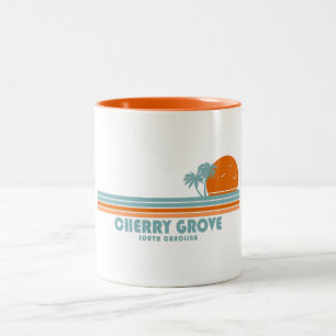 Caneca De Café Em Dois Tons Cherry Grove Beach South Carolina Sun Palm Trees