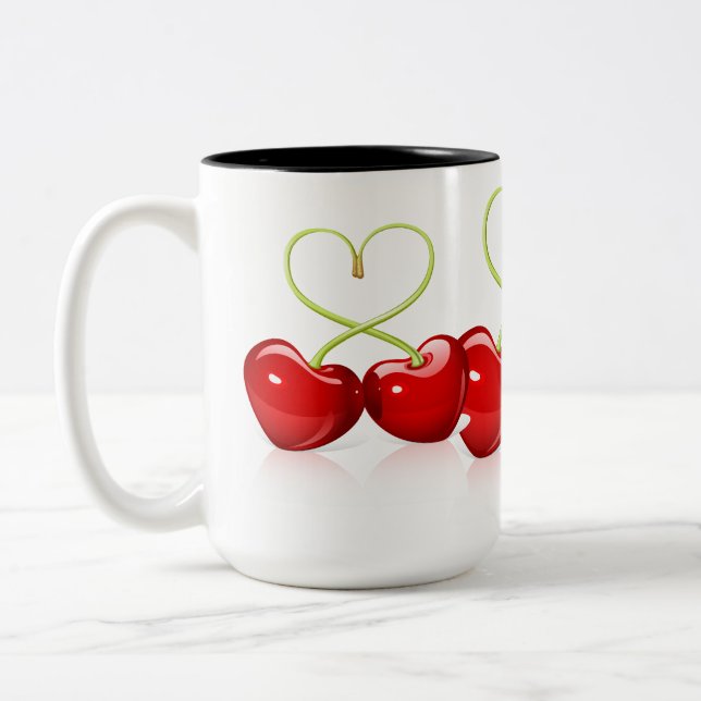Caneca De Café Em Dois Tons Cherry Heart (Esquerda)