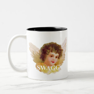 Caneca De Café Em Dois Tons cherub anjo
