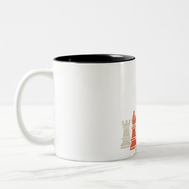 Caneca De Café Em Dois Tons Chess Lover | Presente do Xadrez Set Checkmate (Esquerda)