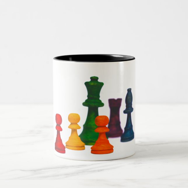 Caneca De Café Em Dois Tons Chess Mug (Centro)