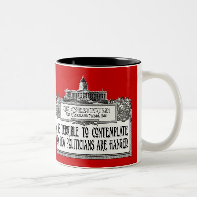 Caneca De Café Em Dois Tons Chesterton na suspensão dos políticos (Direita)