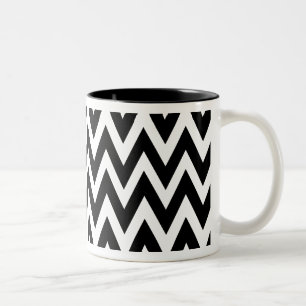 Caneca De Café Em Dois Tons Chevron sonha o café preto e branco