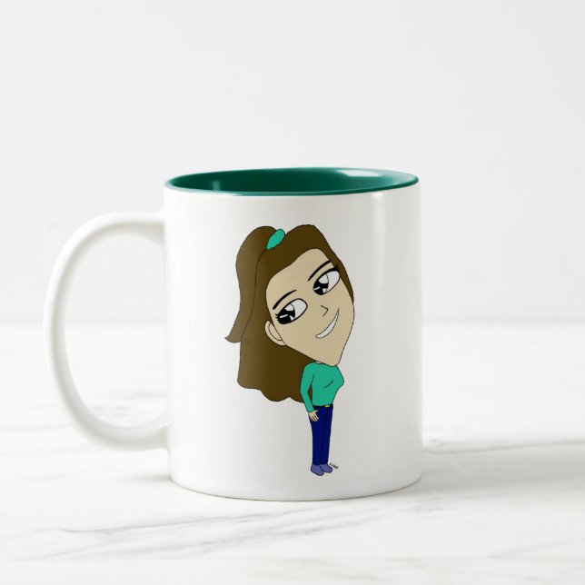 Caneca De Café Em Dois Tons chibi (Esquerda)