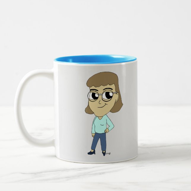 Caneca De Café Em Dois Tons chibi (Esquerda)