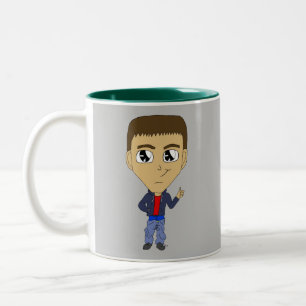 Caneca De Café Em Dois Tons chibi