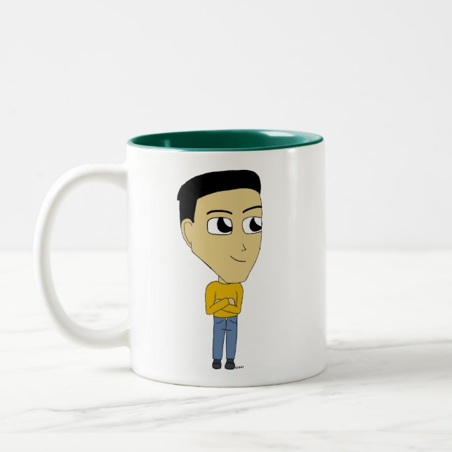 Caneca De Café Em Dois Tons chibi (Esquerda)