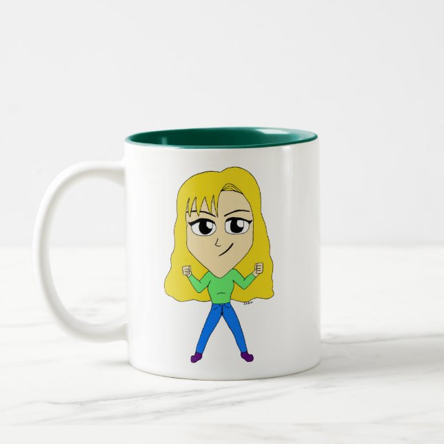 Caneca De Café Em Dois Tons chibi (Esquerda)