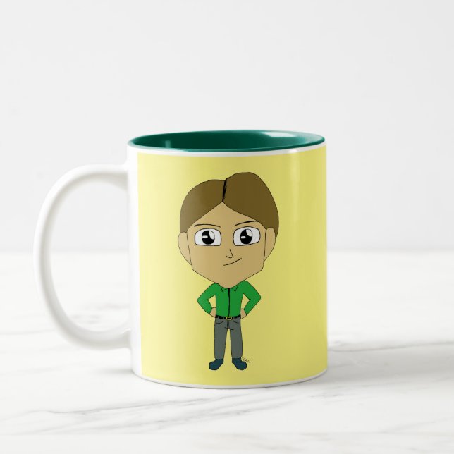 Caneca De Café Em Dois Tons chibi (Esquerda)