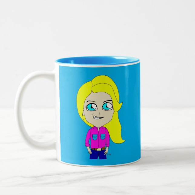 Caneca De Café Em Dois Tons chibi (Esquerda)