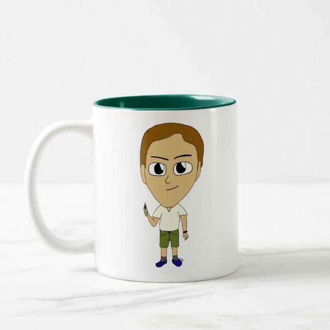 Caneca De Café Em Dois Tons chibi (Esquerda)
