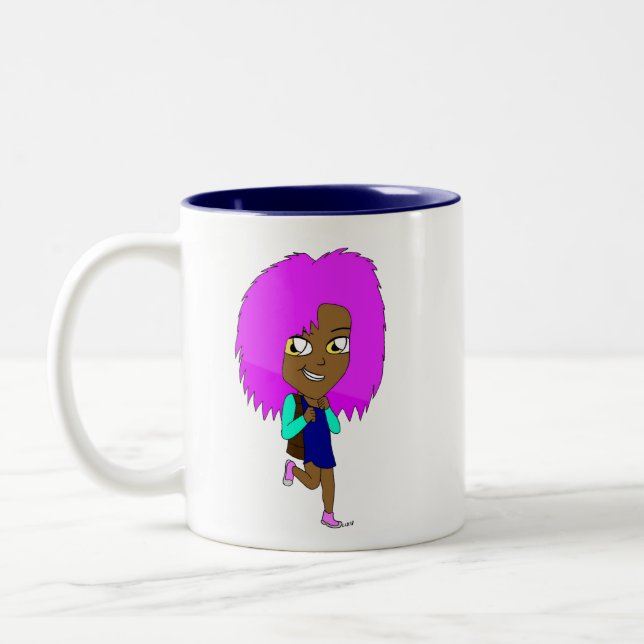 Caneca De Café Em Dois Tons chibi (Esquerda)