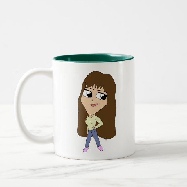 Caneca De Café Em Dois Tons chibi (Esquerda)