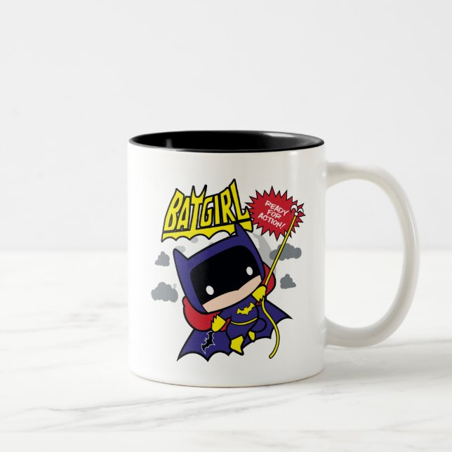 Caneca De Café Em Dois Tons Chibi Batgirl Pronto Para Ação (Direita)