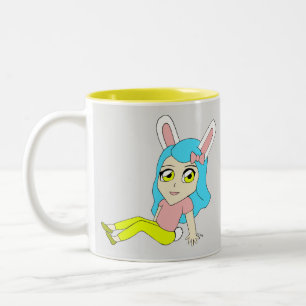 Caneca De Café Em Dois Tons chibi bunnygirl