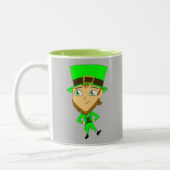 Caneca De Café Em Dois Tons chibi leprechaun (Esquerda)