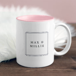 Caneca De Café Em Dois Tons Chic Blush | Logótipo geométrico