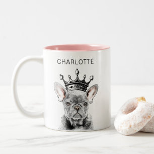 Caneca De Café Em Dois Tons Chic French Bulldog Frenchie Crown