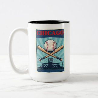Caneca De Café Em Dois Tons Chicago Baseball-Temed Café Cup