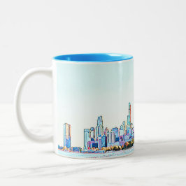 Caneca De Café Em Dois Tons Chicago Skyline - Mug Café De Duas Toneladas