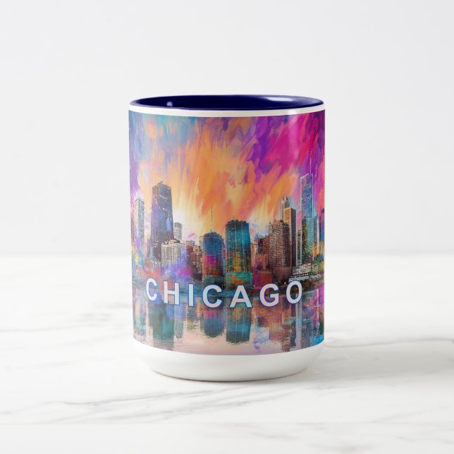 Caneca De Café Em Dois Tons Chicago The Windy City (Centro)