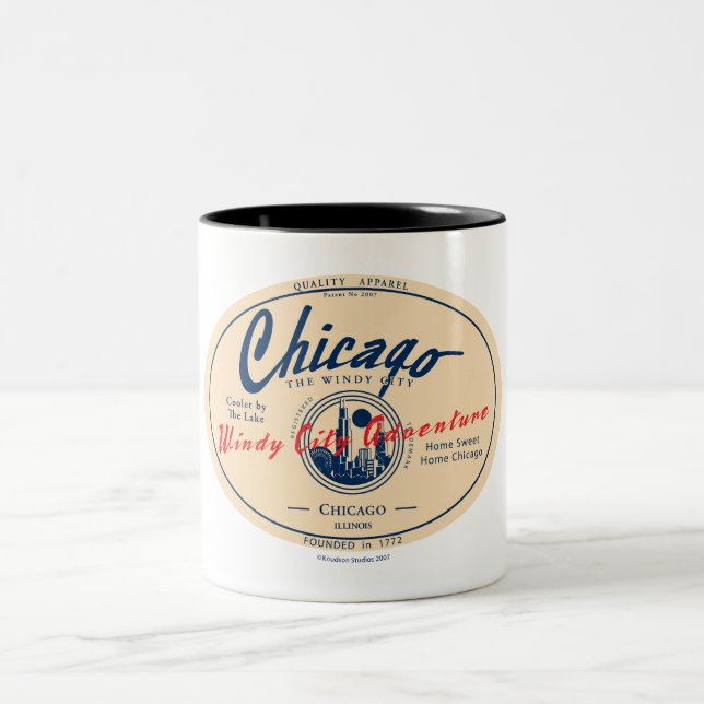 Caneca De Café Em Dois Tons Chicago Windy City (Centro)