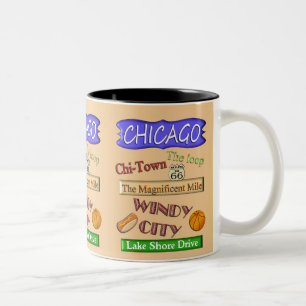 Caneca De Café Em Dois Tons Chicago Windy City - Souvenir Mug