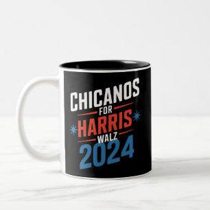 Caneca De Café Em Dois Tons Chicanos para a Presidencial Harris Walz 2024