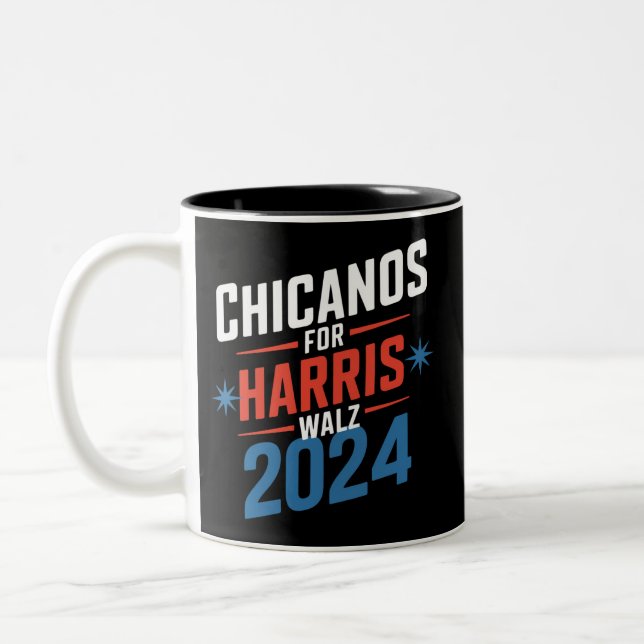 Caneca De Café Em Dois Tons Chicanos para a Presidencial Harris Walz 2024 (Esquerda)