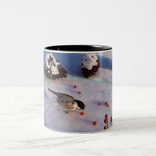 Caneca De Café Em Dois Tons Chickadee Winter Mug