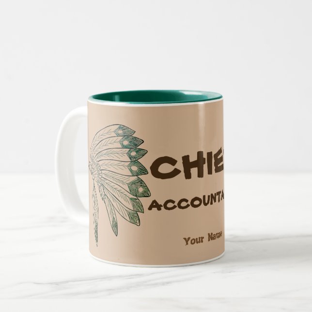 CANECA DE CAFÉ EM DOIS TONS "CHIEF ACCOUNTANT" (Frente Esquerda)