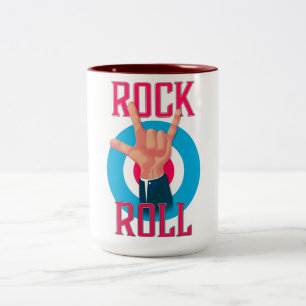 Caneca De Café Em Dois Tons Chifres do mal Rock and roll