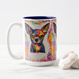 Caneca De Café Em Dois Tons Chihuahua Love Mug