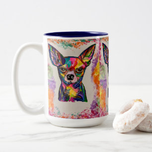 Caneca De Café Em Dois Tons Chihuahua Love Mug
