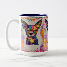 Caneca De Café Em Dois Tons Chihuahua Love Mug