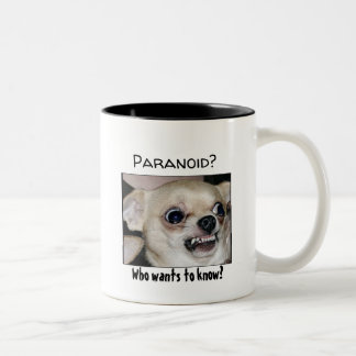 Caneca De Café Em Dois Tons Chihuahua paranoico expulse sua ansiedade
