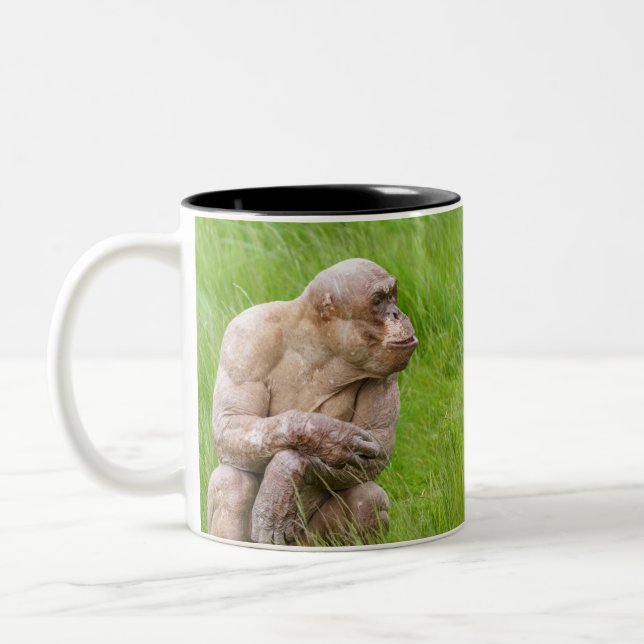 Caneca De Café Em Dois Tons Chimpanzé sem Cabelos (Esquerda)