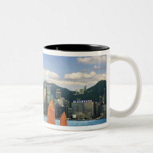 Caneca De Café Em Dois Tons China; Hong Kong; Victoria Harbor; Porto;A