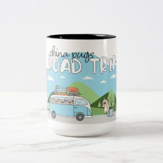 Caneca De Café Em Dois Tons China Pugs Road Trip Coffee Mug