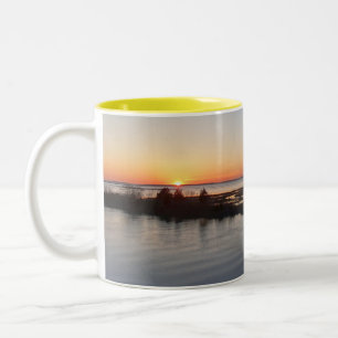 Caneca De Café Em Dois Tons Chincoteague Sunset I Virginia Landscape