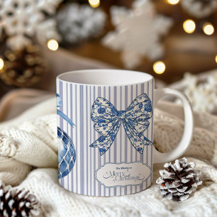Caneca De Café Em Dois Tons Chinoiserie Chic Blue Natal